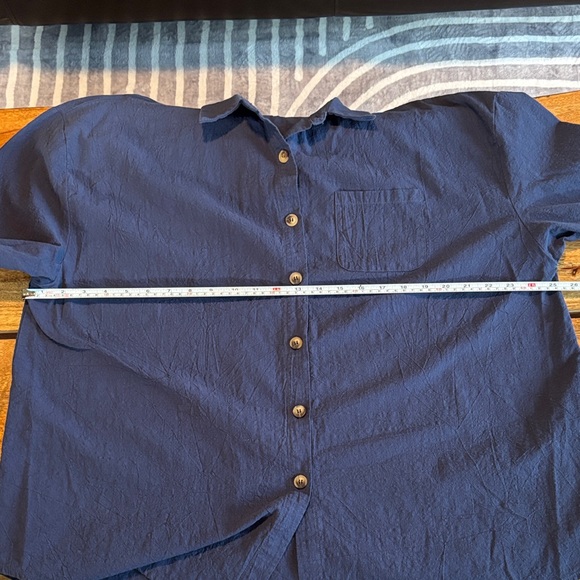 Women's Purple and Blue Button Down Shirt - Picture 7 of 13